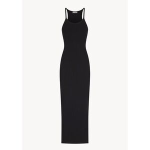 Eterne Butter Rib Tank Maxi Dress Black Small